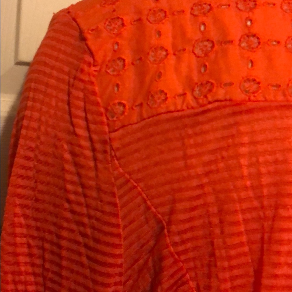 Lucky Brand Orange Ellis Cut Out Top - Picture 8 of 8